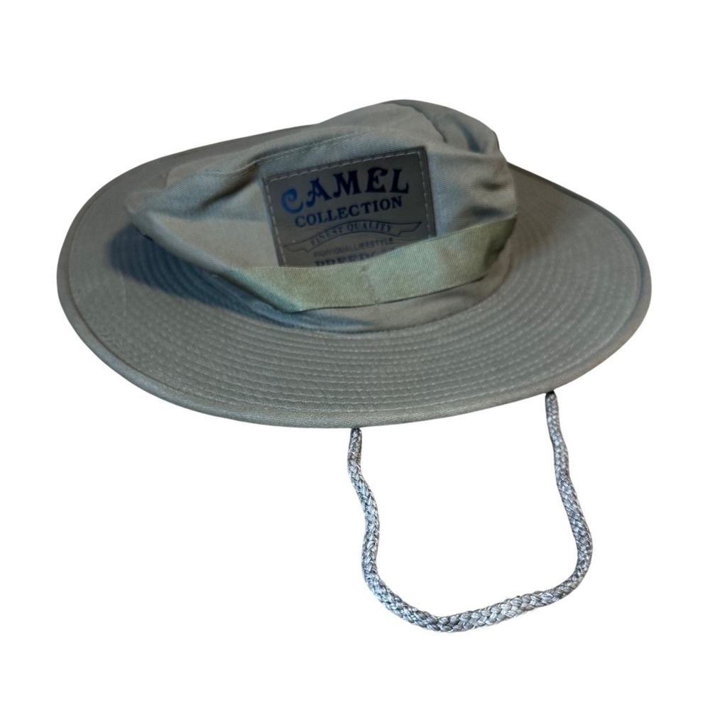 Camel Collection Khaki Safari Hat Mens Wide Brim Sun Boonie Hat with Chin Strap